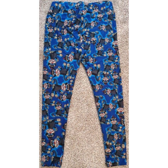 Cute & Comfy LuLaRoe Crazy Monkey Leggings / Sleep Bottoms - Tall & Curvy - Picture 2 of 7